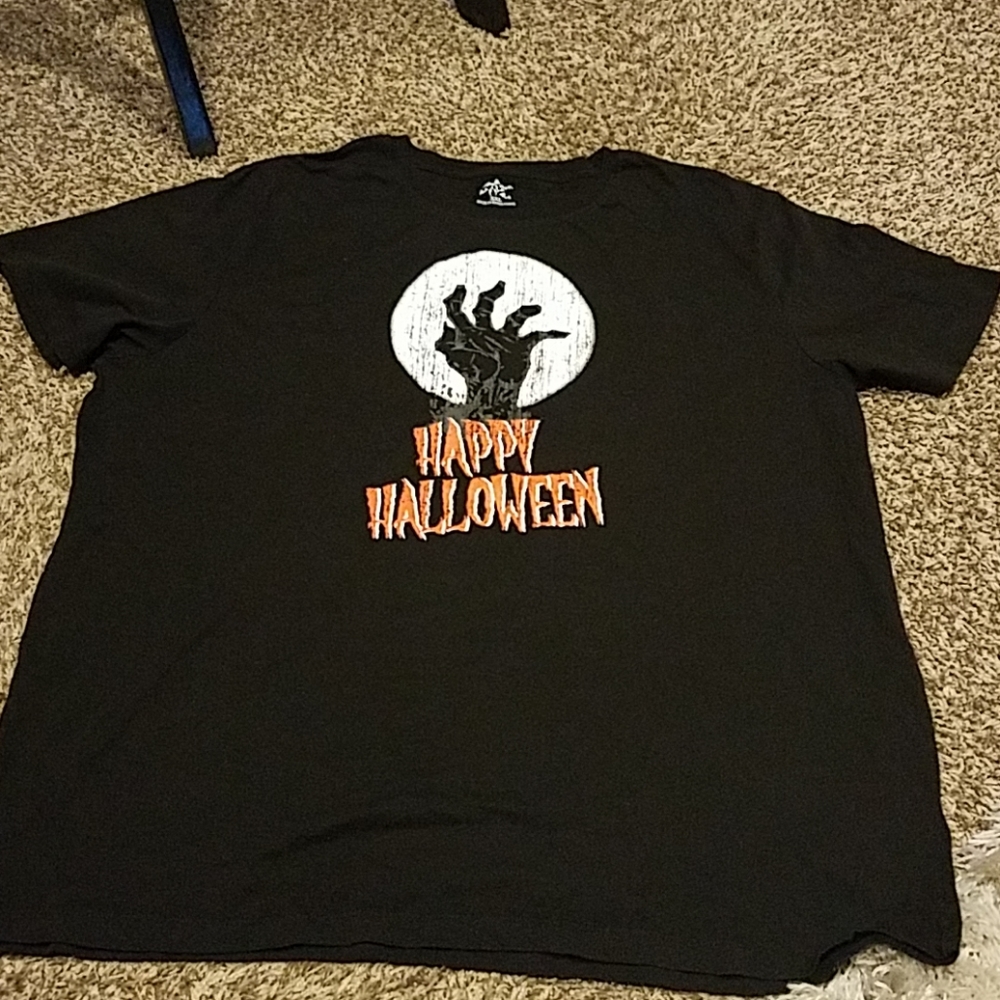 Mens Happy Halloween short sleeve black t shirt te